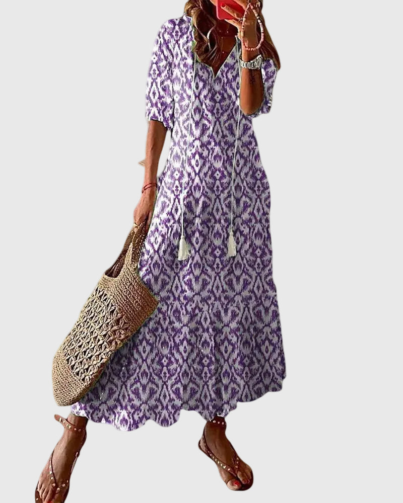 Nora | Boho Vintage Sommer Maxikleid