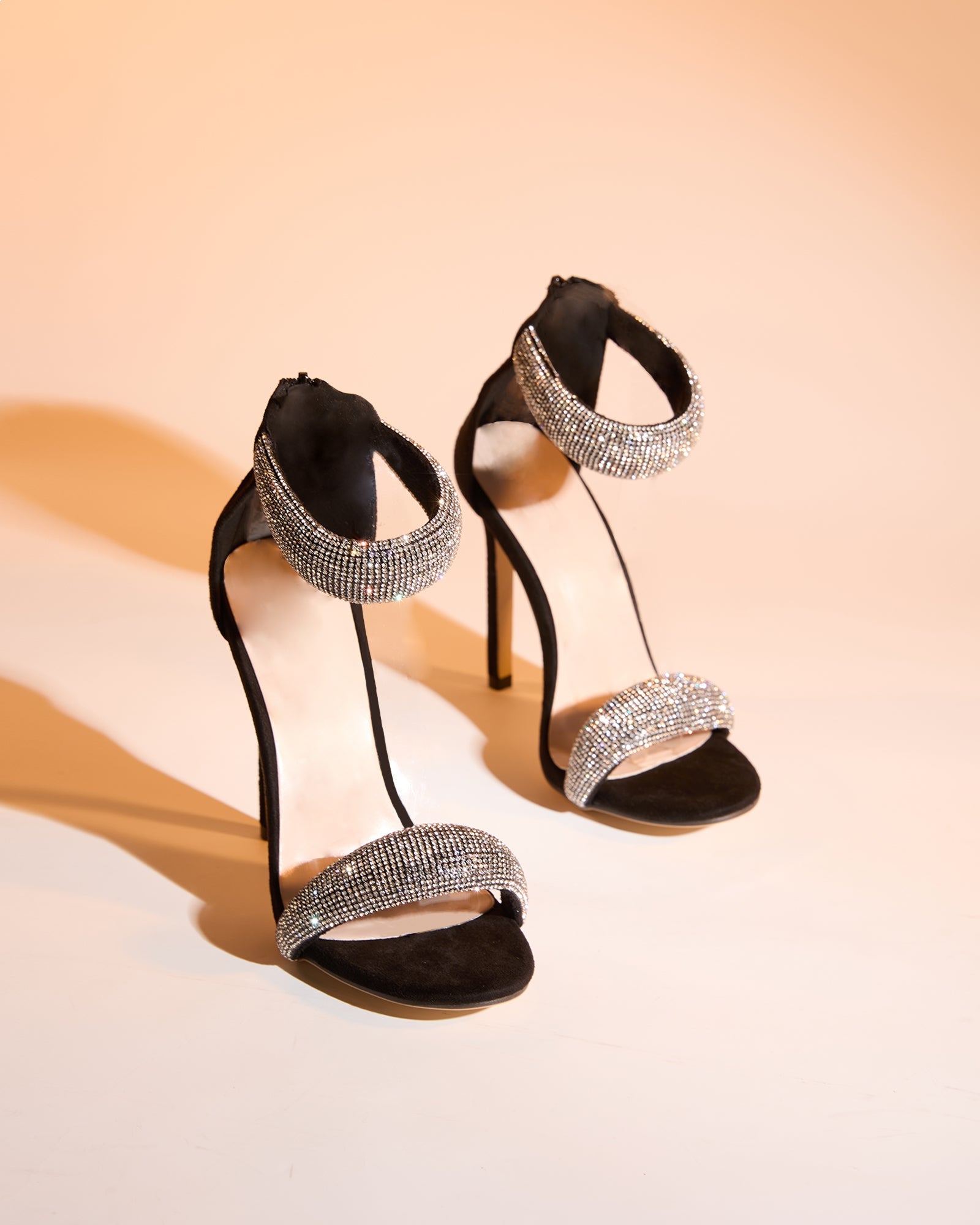 Bianca Silver Diamente Strap Sandals