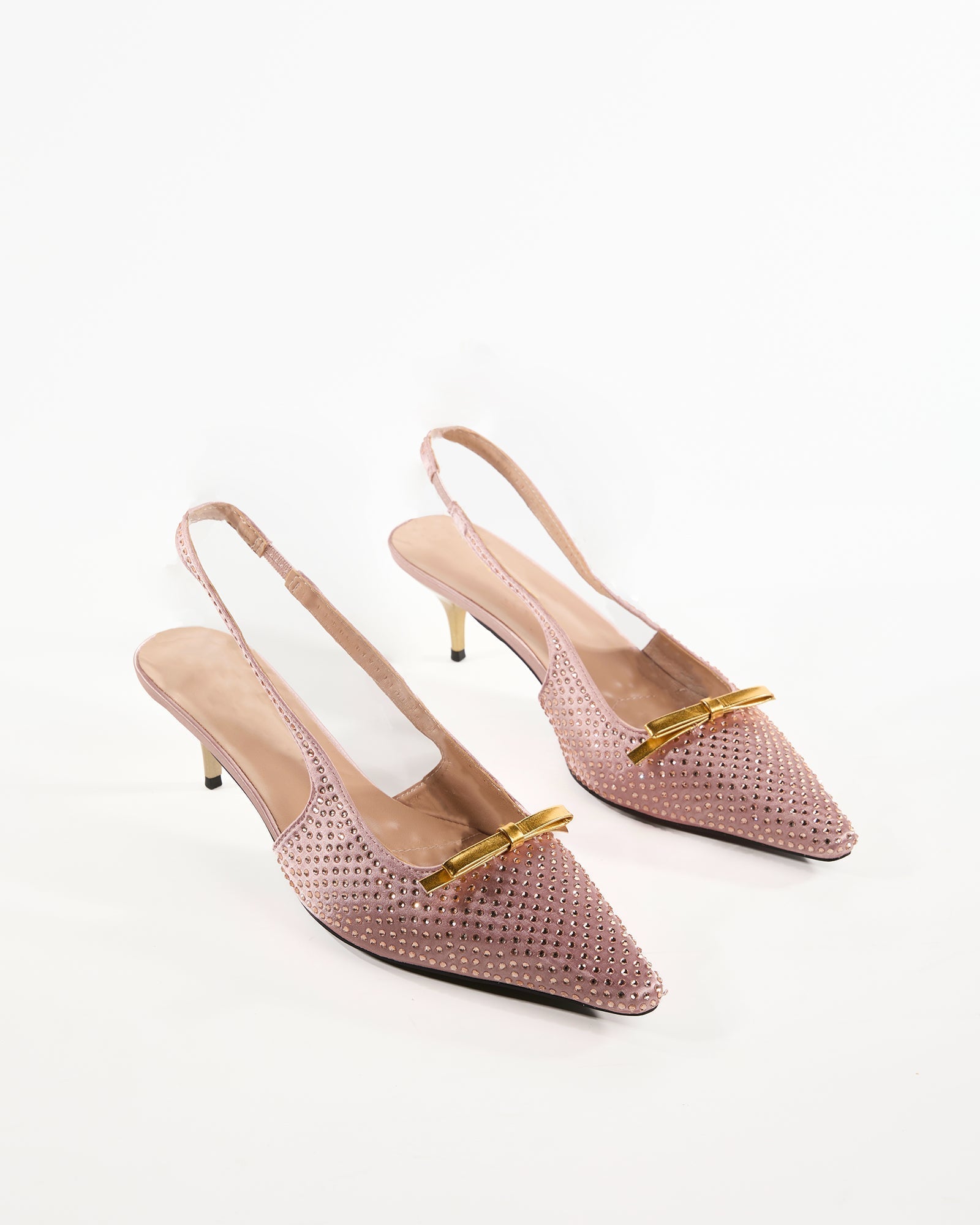 Dakota Rhinestore Slingback Pumps In Pink