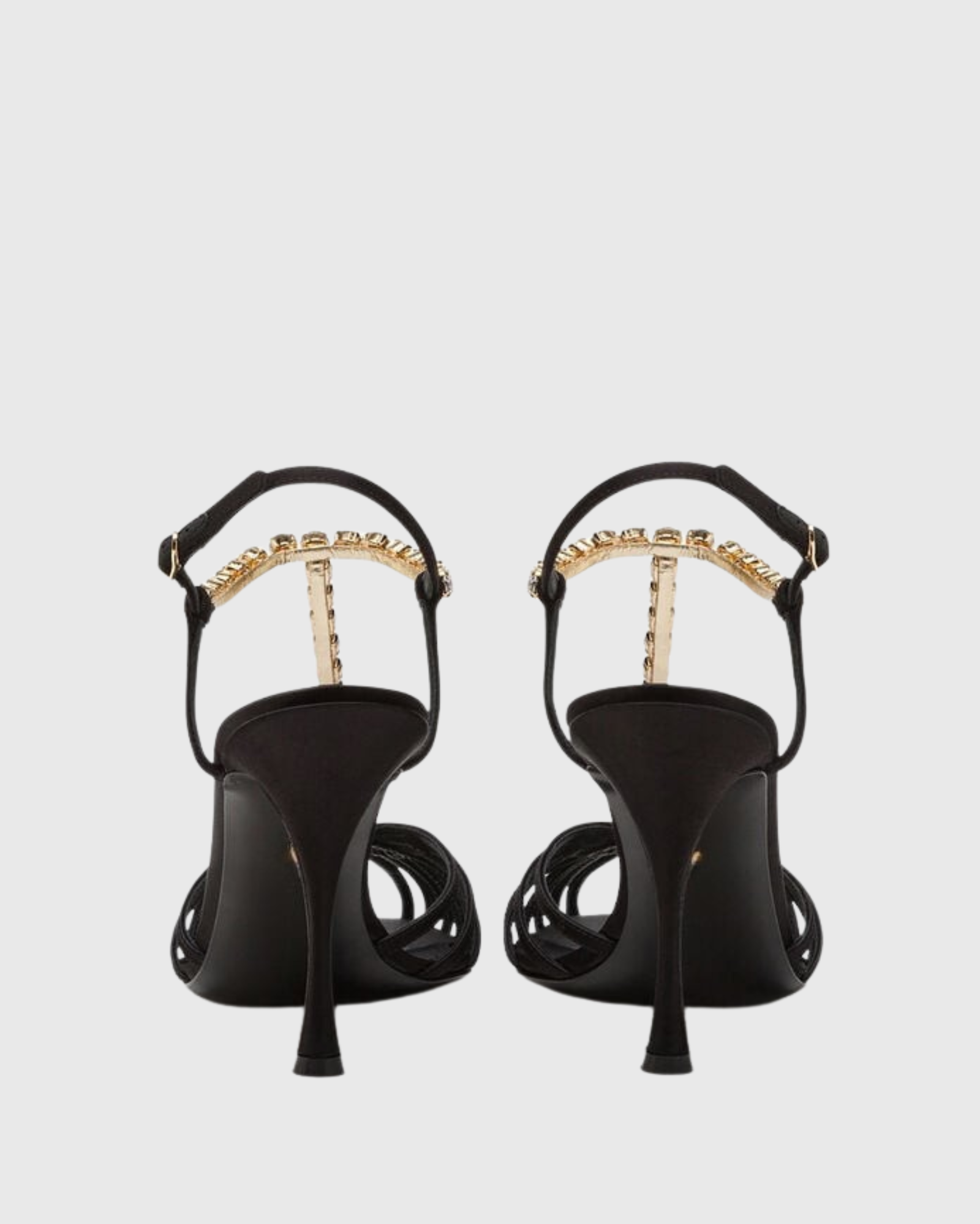 Giannina Golden Rhinestone Chain Cage Sandals