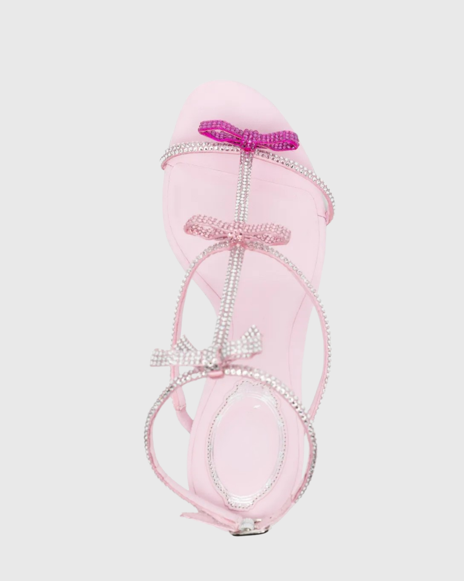 Ilaria Rhinestone Bow Strap Sandals In Pink